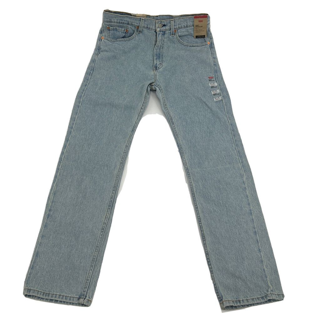 Levi's 505 Regular Jeans Men's 32x32 Light Wash Stretch Straight Fit Denim